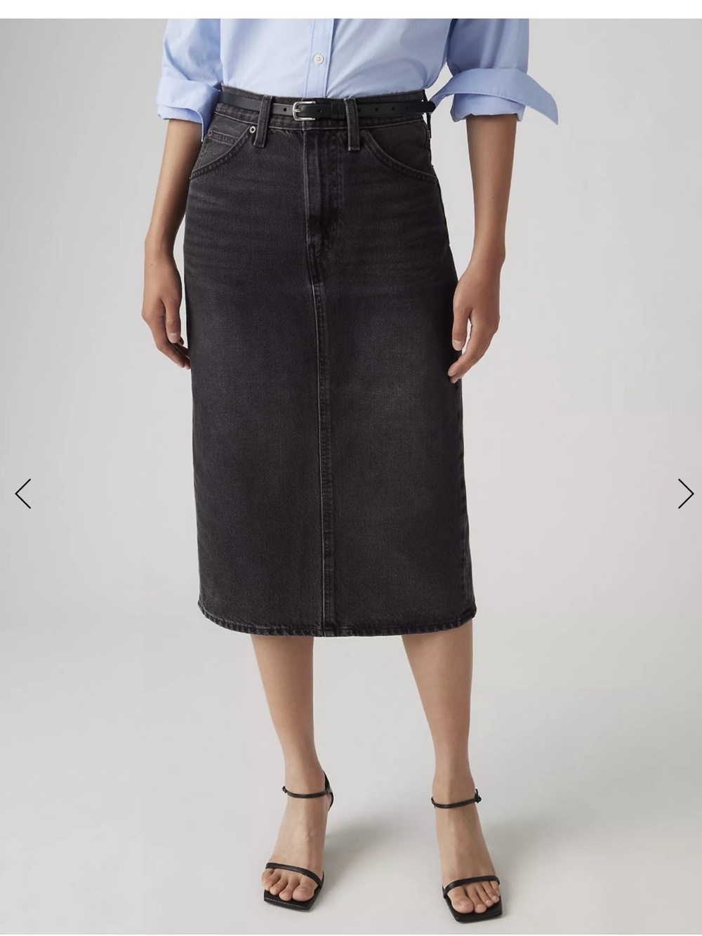 Levi's high rise Midi skirt with back slit